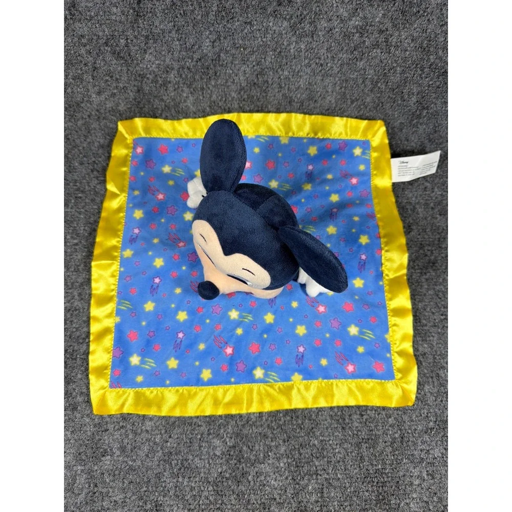 Disney Mickey Mouse Baby Security Blanket Lovey Blue Yellow Stars Just Play 12